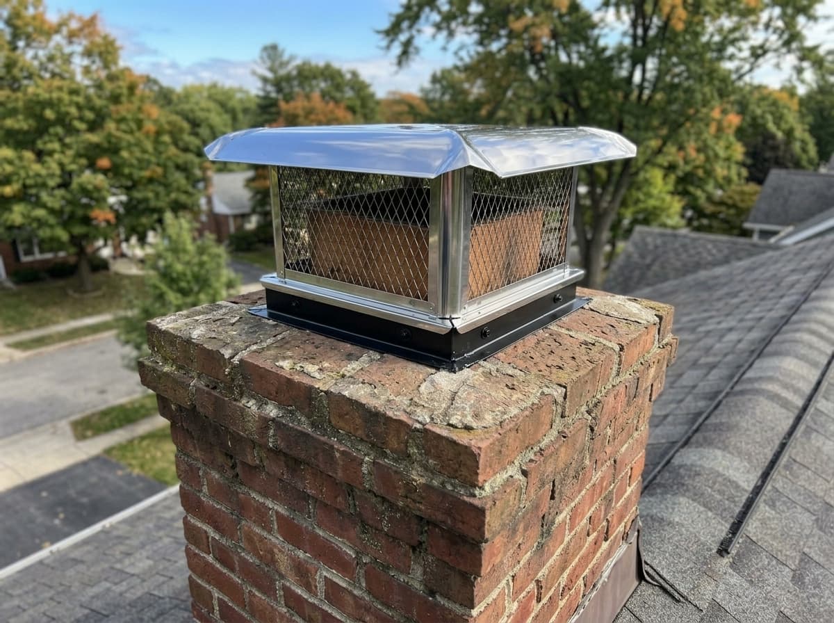 Stainless Steel Chimney Cap Installation after professional cleaning