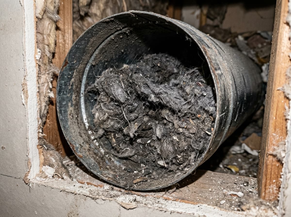 Dryer Vent Fire Hazard Clearance before cleaning